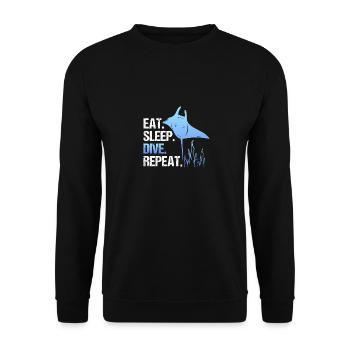 Eat sleep dive repetition - Unisex Sweatshirt - black - Front - Alina (178cm) & Michal (187cm)