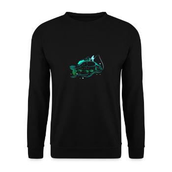 Angel Fisch Karpfen Kreativ Kunst Angler Geschenk - Unisex Pullover - Schwarz - Vorne - Alina (178cm) & Michal (187cm)