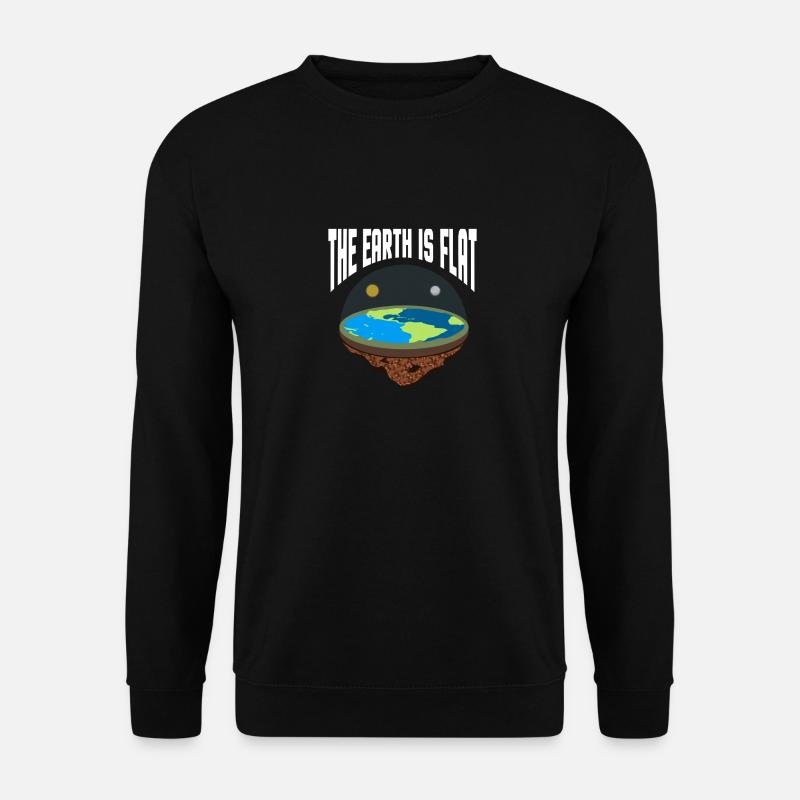 Flat Earth Society Flache Erde Karte Modell Globus - Unisex Pullover - Schwarz