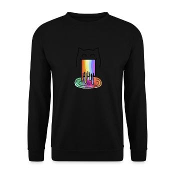 Rainbow puke unicorn - Unisex Sweatshirt - black - Front - Alina (178cm) & Michal (187cm)