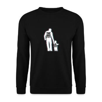 Père et fils papa fils fête des pères patron partenaire look - Sweat-shirt Unisexe - noir - Devant - Alina (178cm) & Michal (187cm)