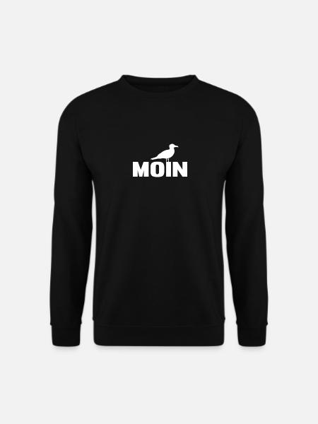 Moin Möwe Möve Nordeutschland Vogel Küste Geschenk - Unisex Pullover - Schwarz