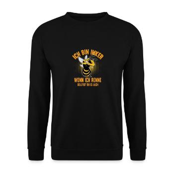 Ich bin Imker Rennen Biene Honig Stechen Geschenk - Unisex Pullover - Schwarz - Vorne - Alina (178cm) & Michal (187cm)