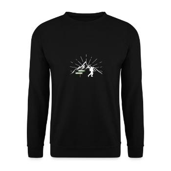 Long-distance hiking trail E5 Oberstdorf Merano crossing the Alps - Unisex Sweatshirt - black - Front - Alina (178cm) & Michal (187cm)