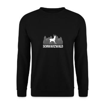 Schwarzwald Schwarzwaldmädel Natur Hirsch Heimat D - Unisex Pullover - Schwarz - Vorne - Alina (178cm) & Michal (187cm)