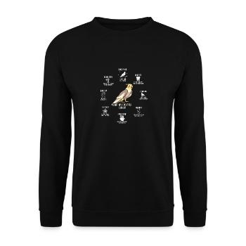 What my Cockatiel can do Cockatiel Gift - Unisex Sweatshirt - black - Front - Alina (178cm) & Michal (187cm)