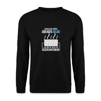 Lustiges Sanitärinstallateur Heizungsbau Motiv - Unisex Pullover - Schwarz - Vorne - Alina (178cm) & Michal (187cm)
