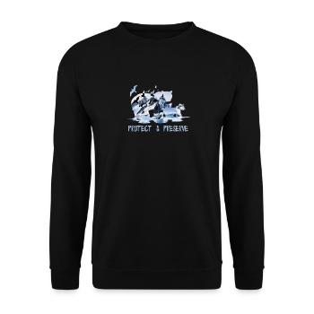Preserve & Protect Environmental Protection Climate Protection Polar Bear - Unisex Sweatshirt - black - Front - Alina (178cm) & Michal (187cm)
