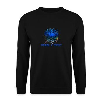 Preserve Protect Environmental Protection Climate Protection Rays - Unisex Sweatshirt - black - Front - Alina (178cm) & Michal (187cm)