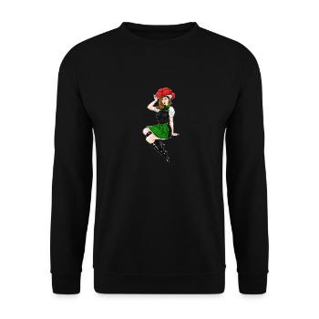 Heimat Schwarzwaldmädel Bollenhut Schwarzwald - Unisex Pullover - Schwarz - Vorne - Alina (178cm) & Michal (187cm)