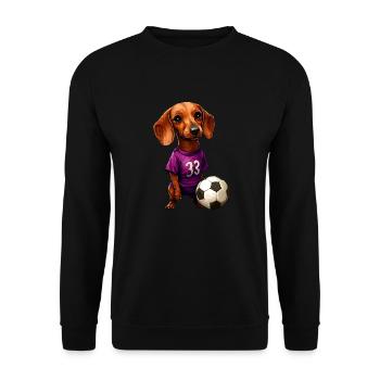 Dachshund Football - Unisex Sweatshirt - black - Front - Alina (178cm) & Michal (187cm)
