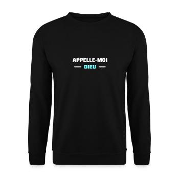 t shirt appelle moi dieu humour papa homme - Sweat-shirt Unisexe - noir - Devant - Alina (178cm) & Michal (187cm)