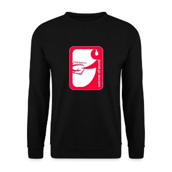 Logo ohne HG rot weiß - Unisex Pullover - Schwarz - Vorne - Alina (178cm) & Michal (187cm)