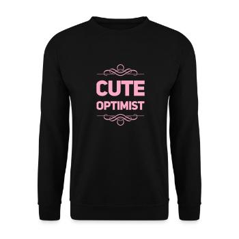 Cute Optimist - Unisex Pullover - Schwarz - Vorne - Alina (178cm) & Michal (187cm)