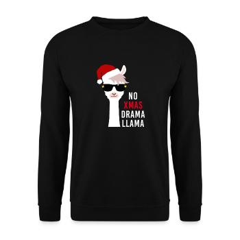 Cadeau de Noël Lama sans drame de Noël - Sweat-shirt Unisexe - noir - Devant - Alina (178cm) & Michal (187cm)