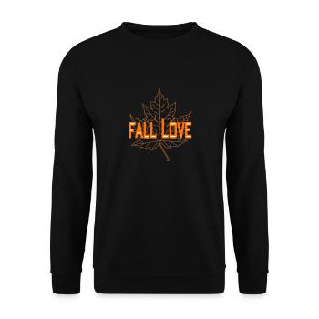 fall love Herbst orange - Unisex Pullover - Schwarz - Vorne - Alina (178cm) & Michal (187cm)