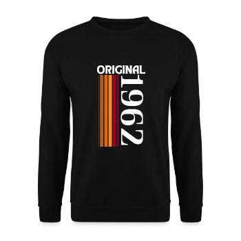 1962 Cadeau d’anniversaire Vintage Vintage Rétro - Sweat-shirt Unisexe - noir - Devant - Alina (178cm) & Michal (187cm)
