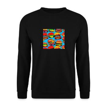 I love burgers - Unisex Sweatshirt - black - Front - Alina (178cm) & Michal (187cm)