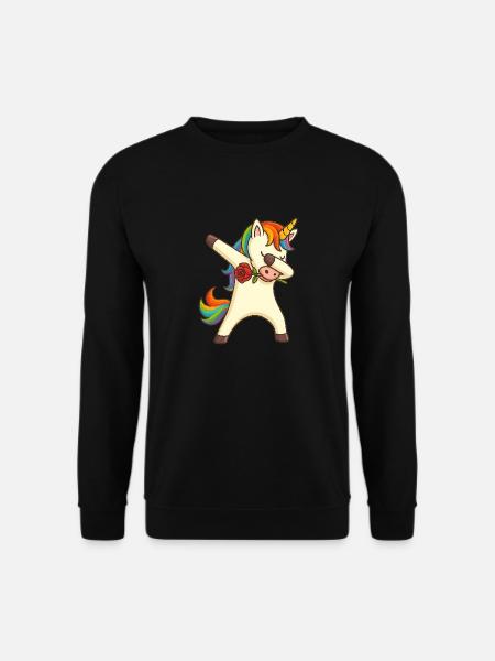Dabbing Licorne avec Licorne Rose - Sweat-shirt Unisexe - noir