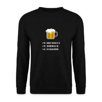 Bier Attribut - Unisex Pullover - Schwarz - Vorne - Alina (178cm) & Michal (187cm)