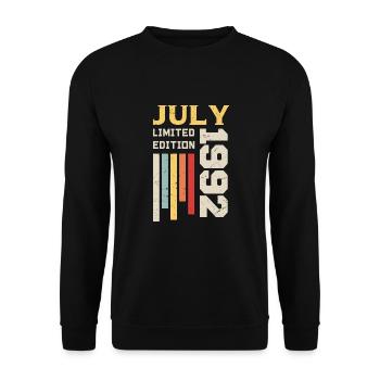 July 1992 - Birthday gift July 1992 - Unisex Sweatshirt - black - Front - Alina (178cm) & Michal (187cm)