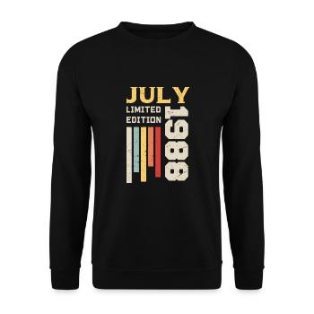 Juillet 1988 - Cadeau anniversaire Juillet 1988 - Sweat-shirt Unisexe - noir - Devant - Alina (178cm) & Michal (187cm)