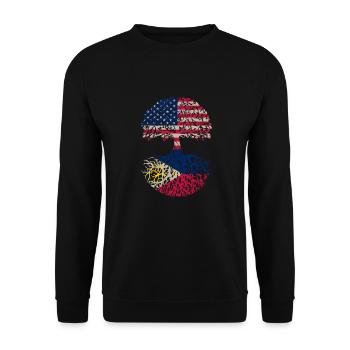 Made in America with Filipino roots - - Unisex Sweatshirt - black - Front - Alina (178cm) & Michal (187cm)