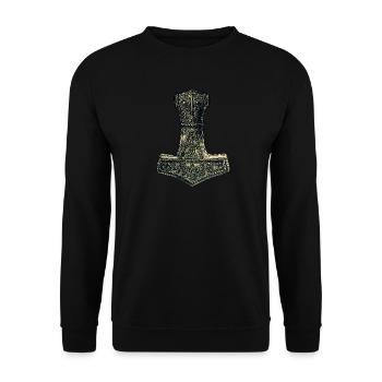 Original Thors Hammer Vikings Symbole celtique - Sweat-shirt Unisexe - noir - Devant - Alina (178cm) & Michal (187cm)