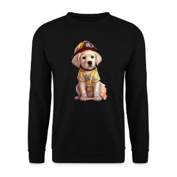 Pompier mignon labrador - Sweat-shirt Unisexe - noir - Devant - Alina (178cm) & Michal (187cm)