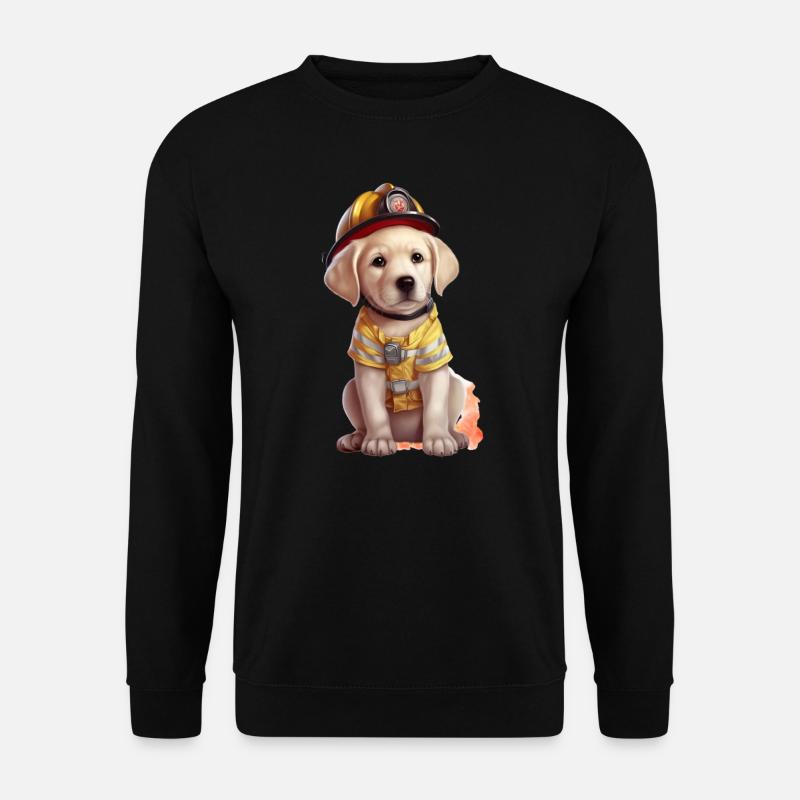 Firefighter cute labrador - Unisex Sweatshirt - black
