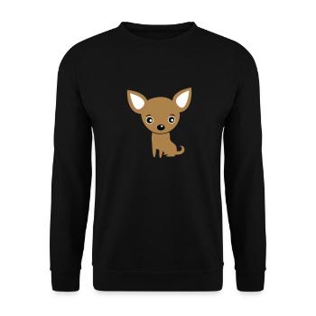 Lustiger niedlicher Baby Chihuahua / Hund - Unisex Pullover - Schwarz - Vorne - Alina (178cm) & Michal (187cm)