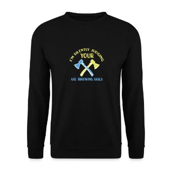 Axe throw axe throwing - Unisex Sweatshirt - black - Front - Alina (178cm) & Michal (187cm)
