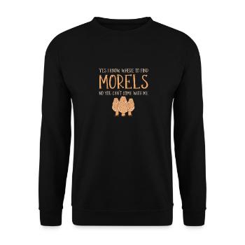 Pilze sammeln Pilzsammler - Unisex Pullover - Schwarz - Vorne - Alina (178cm) & Michal (187cm)