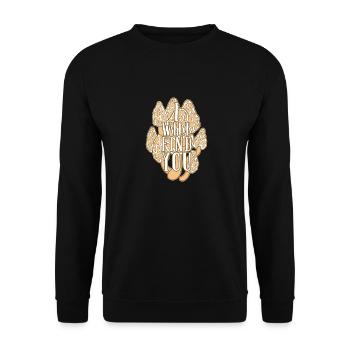 Pilze sammeln Pilzsammler - Unisex Pullover - Schwarz - Vorne - Alina (178cm) & Michal (187cm)