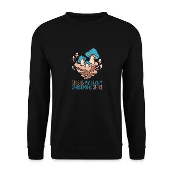 Pilze sammeln Pilzsammler - Unisex Pullover - Schwarz - Vorne - Alina (178cm) & Michal (187cm)