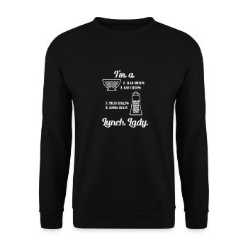 Cafeteria Mitarbeiterin Lunch Lady Kantine - Unisex Pullover - Schwarz - Vorne - Alina (178cm) & Michal (187cm)
