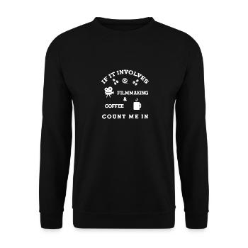 Cinéaste Réalisateur Producteur Directeur de la photographie - Sweat-shirt Unisexe - noir - Devant - Alina (178cm) & Michal (187cm)
