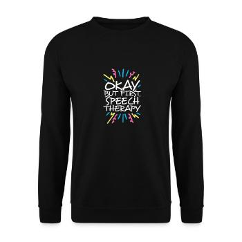 Logopäde Sprachtherapie Sprachtherapeut - Unisex Pullover - Schwarz - Vorne - Alina (178cm) & Michal (187cm)
