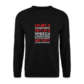 Orthophoniste Orthophonie Orthophonie - Sweat-shirt Unisexe - noir - Devant - Alina (178cm) & Michal (187cm)