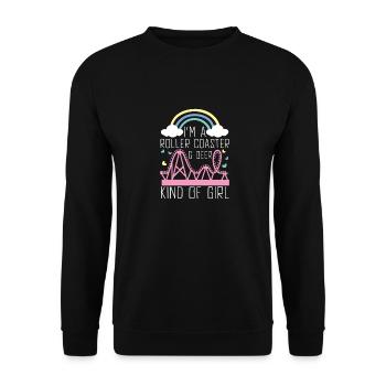 Roller Coaster Amusement Park Amusement Park - Unisex Sweatshirt - black - Front - Alina (178cm) & Michal (187cm)