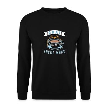 Chai Latte Tee trinken Teetrinker - Unisex Pullover - Schwarz - Vorne - Alina (178cm) & Michal (187cm)