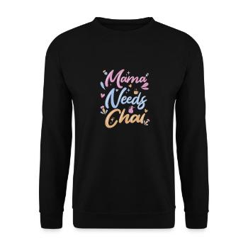 Chai Latte Tee trinken Teetrinker - Unisex Pullover - Schwarz - Vorne - Alina (178cm) & Michal (187cm)