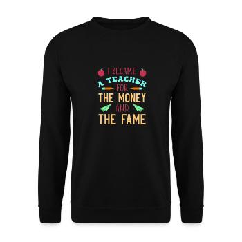 Funny Teacher Saying School - Unisex Sweatshirt - black - Front - Alina (178cm) & Michal (187cm)
