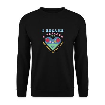 Funny Teacher Saying School - Unisex Sweatshirt - black - Front - Alina (178cm) & Michal (187cm)