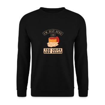 Chips und Salsa Nachos - Unisex Pullover - Schwarz - Vorne - Alina (178cm) & Michal (187cm)