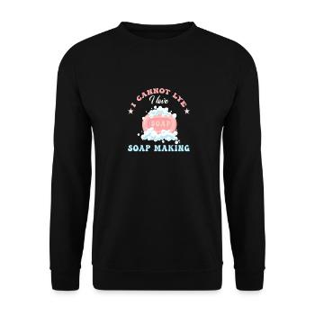 Soap Making Handmade soap - Unisex Sweatshirt - black - Front - Alina (178cm) & Michal (187cm)
