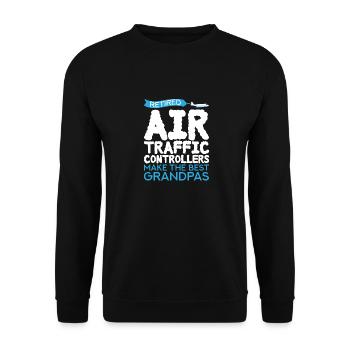 Fluglotse Flughafen Tower - Unisex Pullover - Schwarz - Vorne - Alina (178cm) & Michal (187cm)