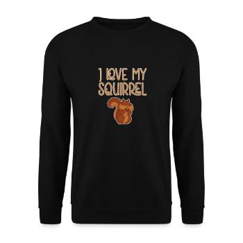 Eichhörnchen - Unisex Pullover - Schwarz - Vorne - Alina (178cm) & Michal (187cm)