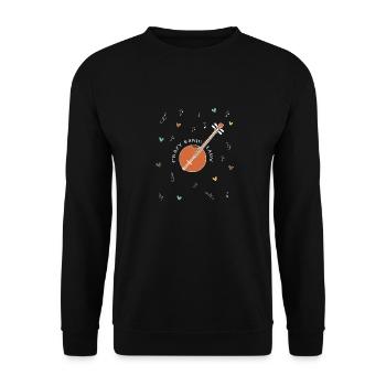 Banjo play banjo player music instrument - Unisex Sweatshirt - black - Front - Alina (178cm) & Michal (187cm)