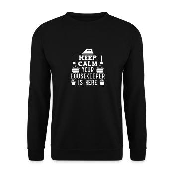 Femme de ménage Ménage - Sweat-shirt Unisexe - noir - Devant - Alina (178cm) & Michal (187cm)